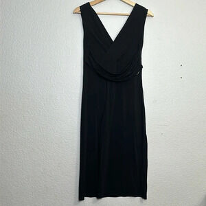 Galliano Black Sleeveless Midi Dress Womens Size 32/46 Made In Italy Vintage y2K